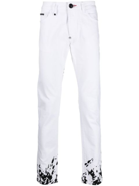 Philipp Plein graphic-print slim-cut jeans Men