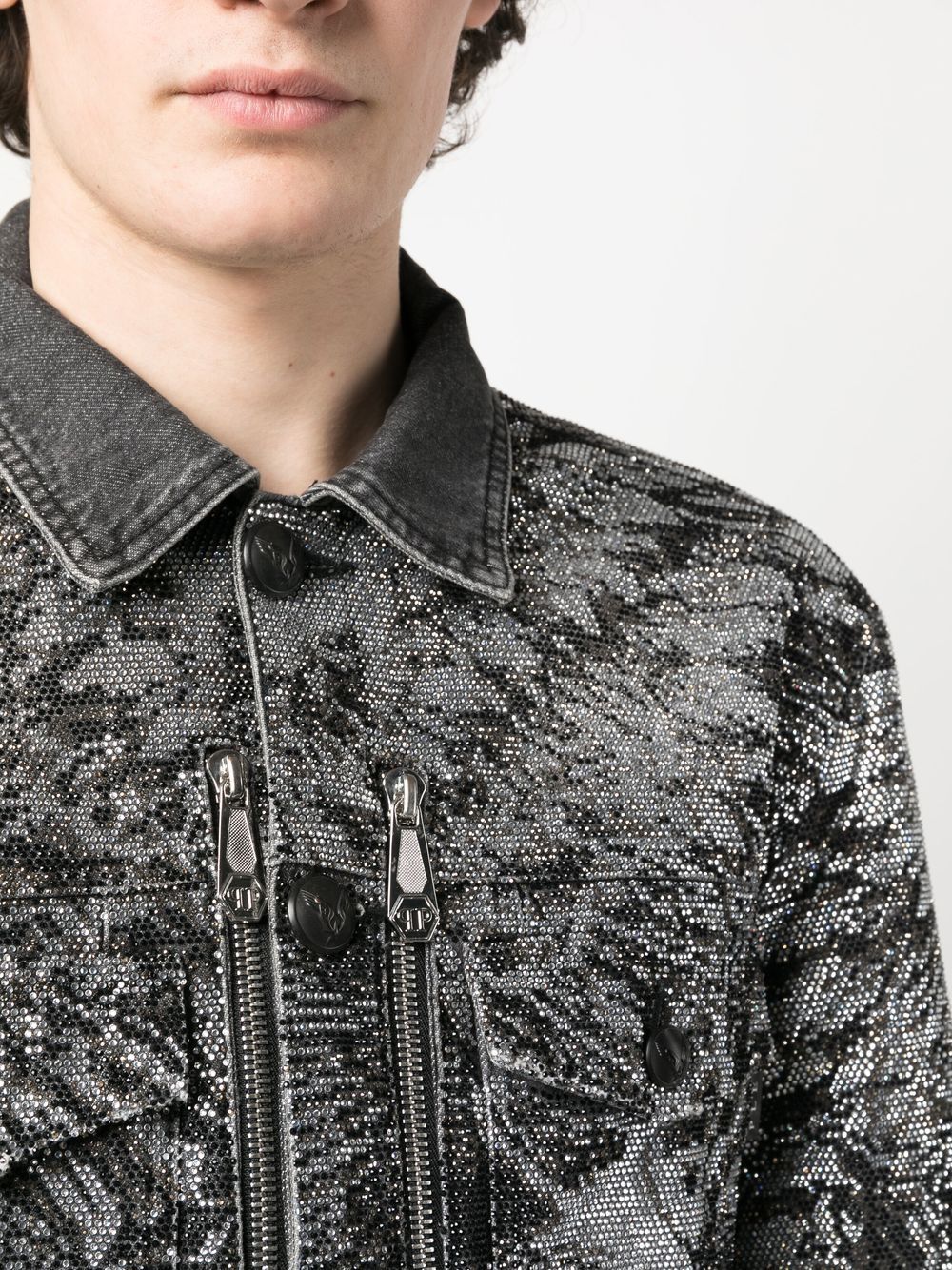 Cheap Philipp Plein crystal-embellished jacket Men