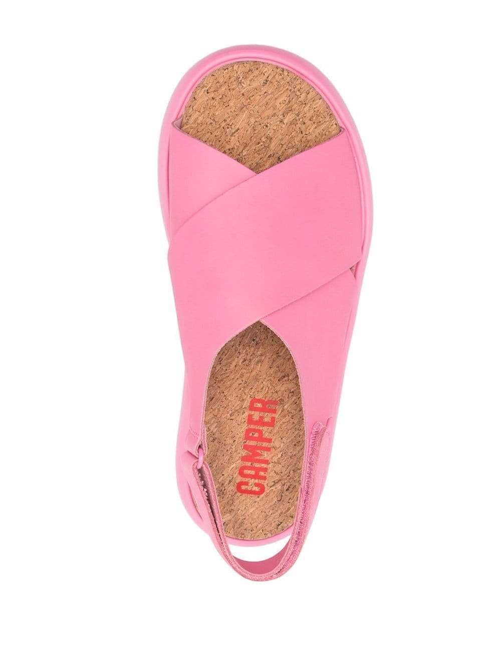 Shop Camper Cross-strap Chunky Sole Sandals In Pink
