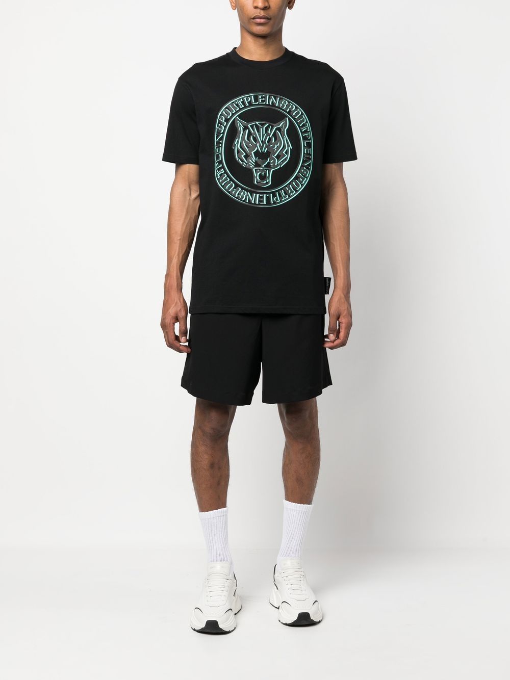 Plein Sport T-shirt met logoprint - Zwart