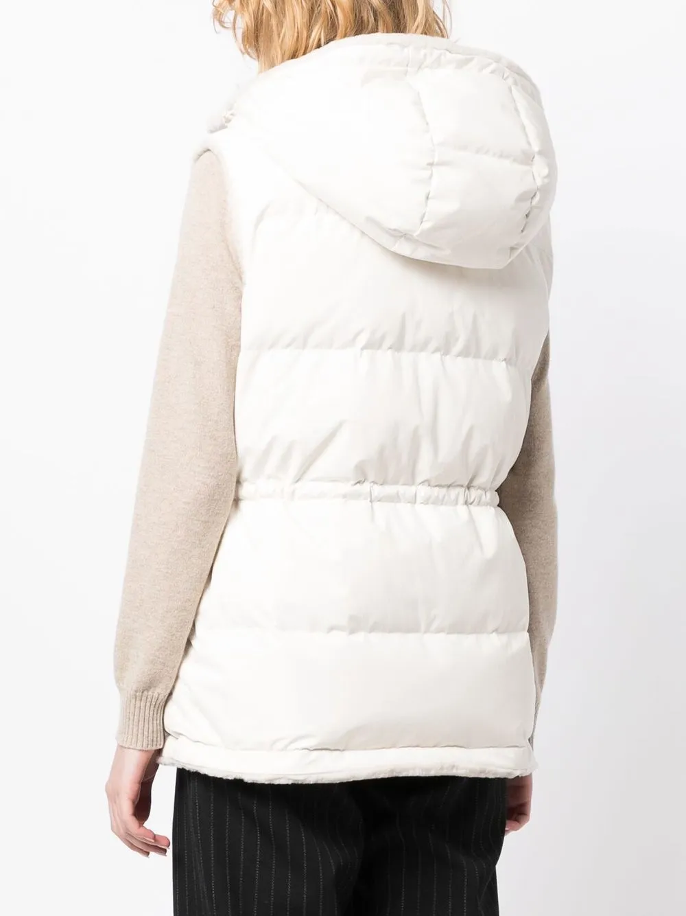 Shop Yves Salomon Reversible Shearling Gilet In White