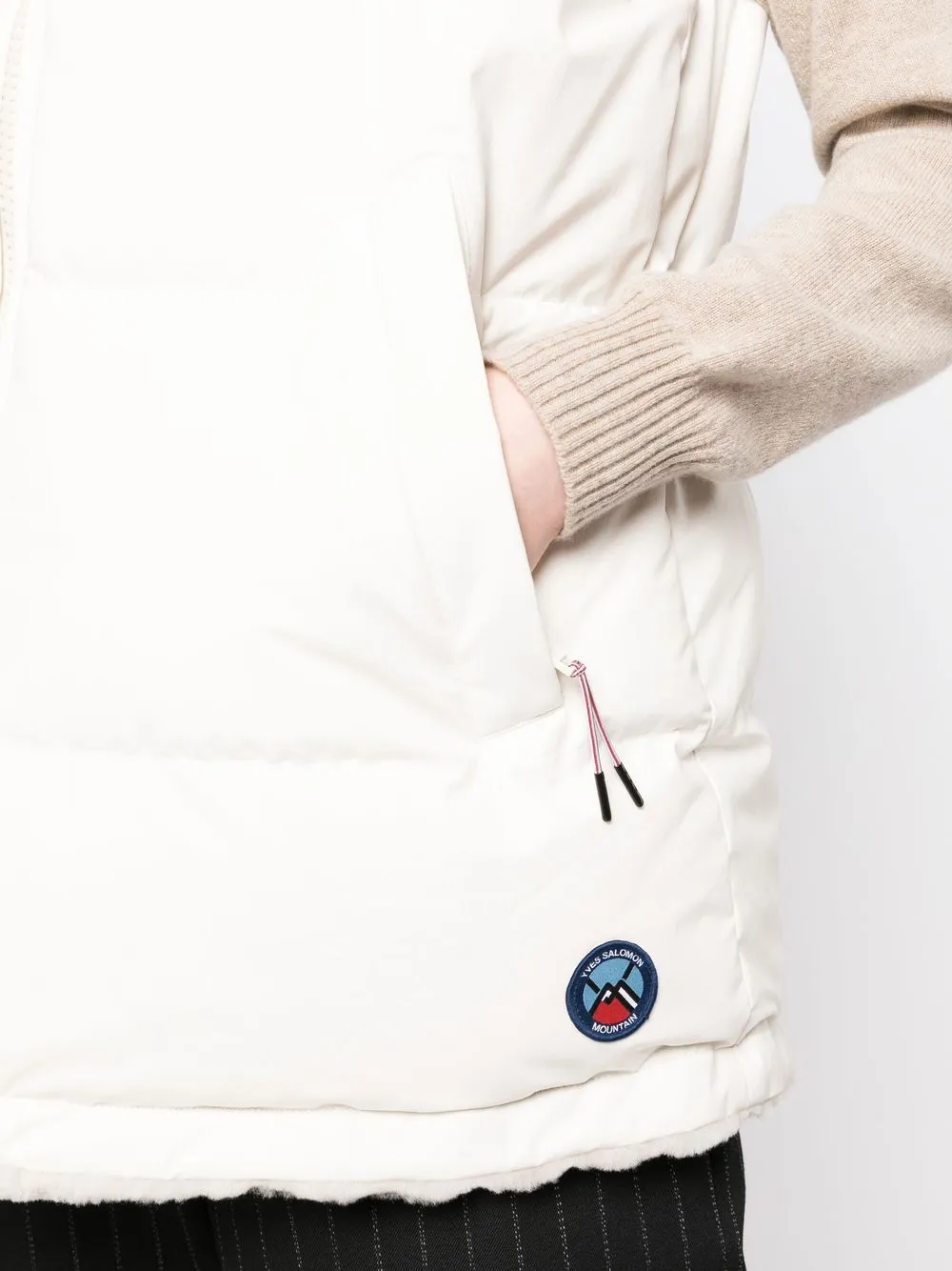 Shop Yves Salomon Reversible Shearling Gilet In White