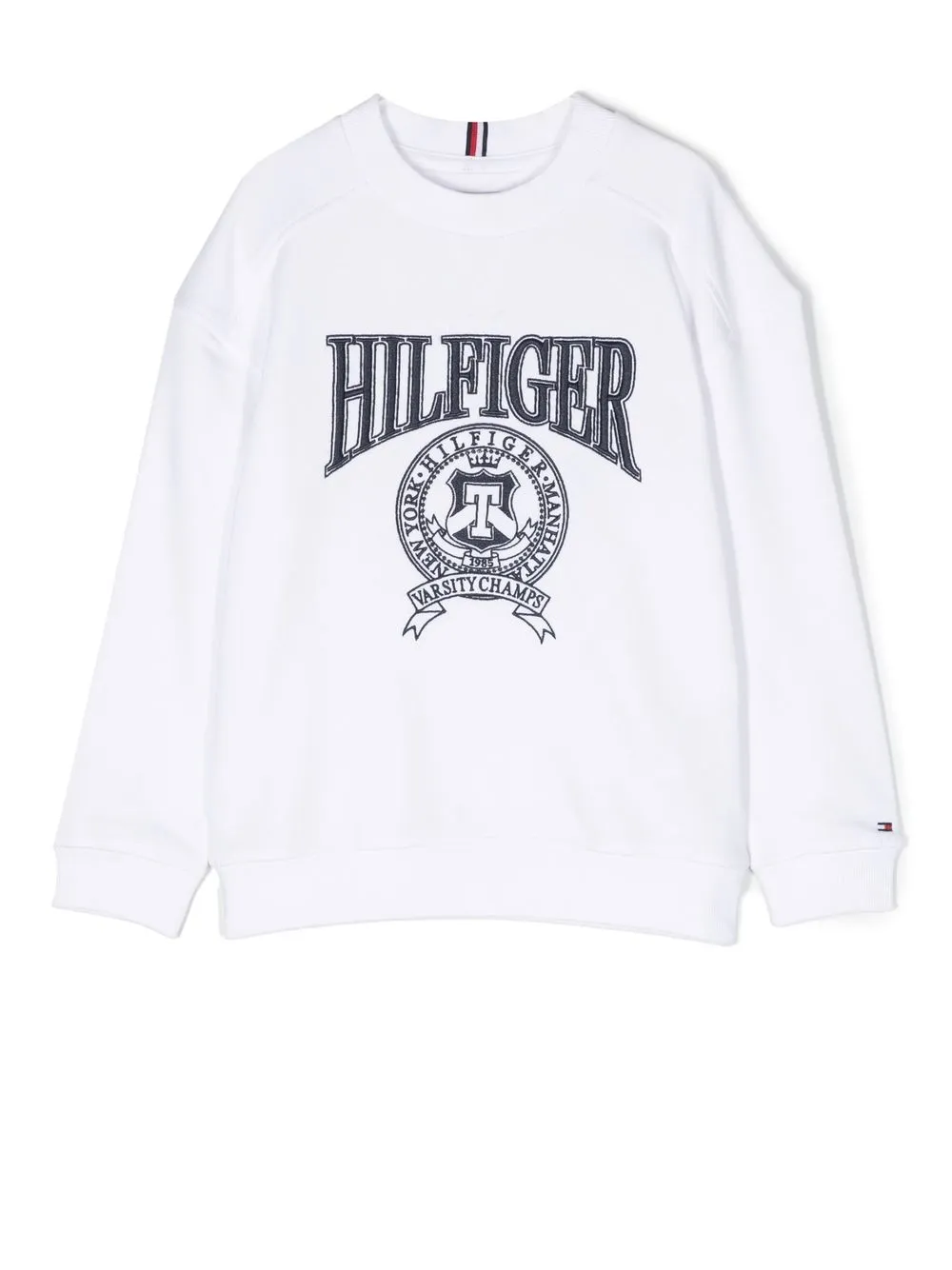 Tommy Hilfiger Junior Kids' Logo-embroidered Cotton-blend Sweatshirt In White