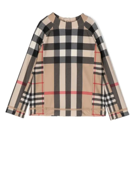 Burberry Kids Badeoberteil mit Contrast-Check