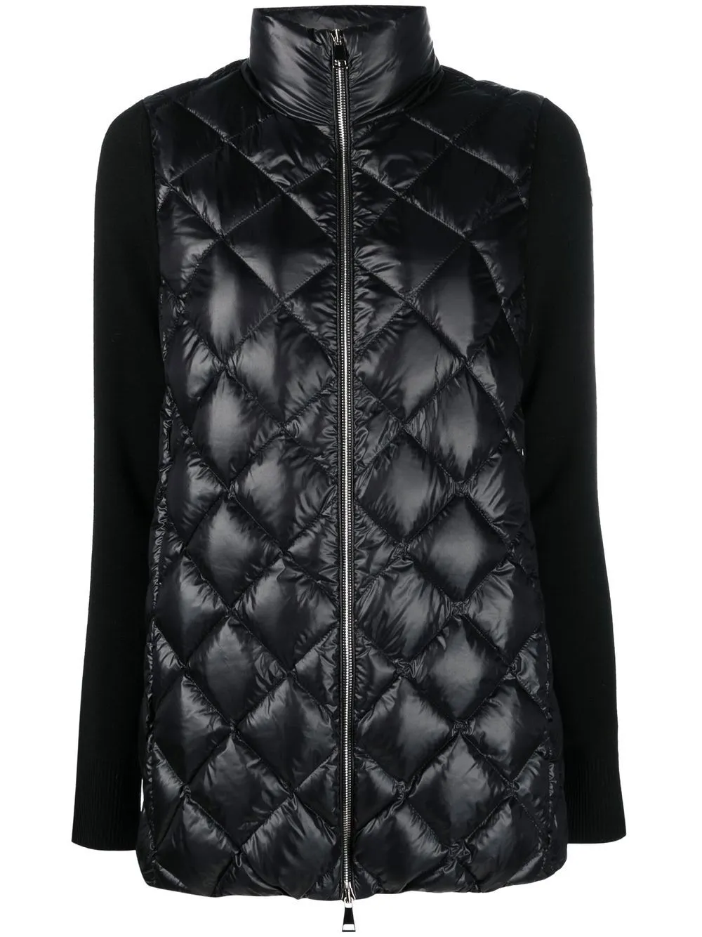 Moncler contrast-panel down parka | Black | Image 1