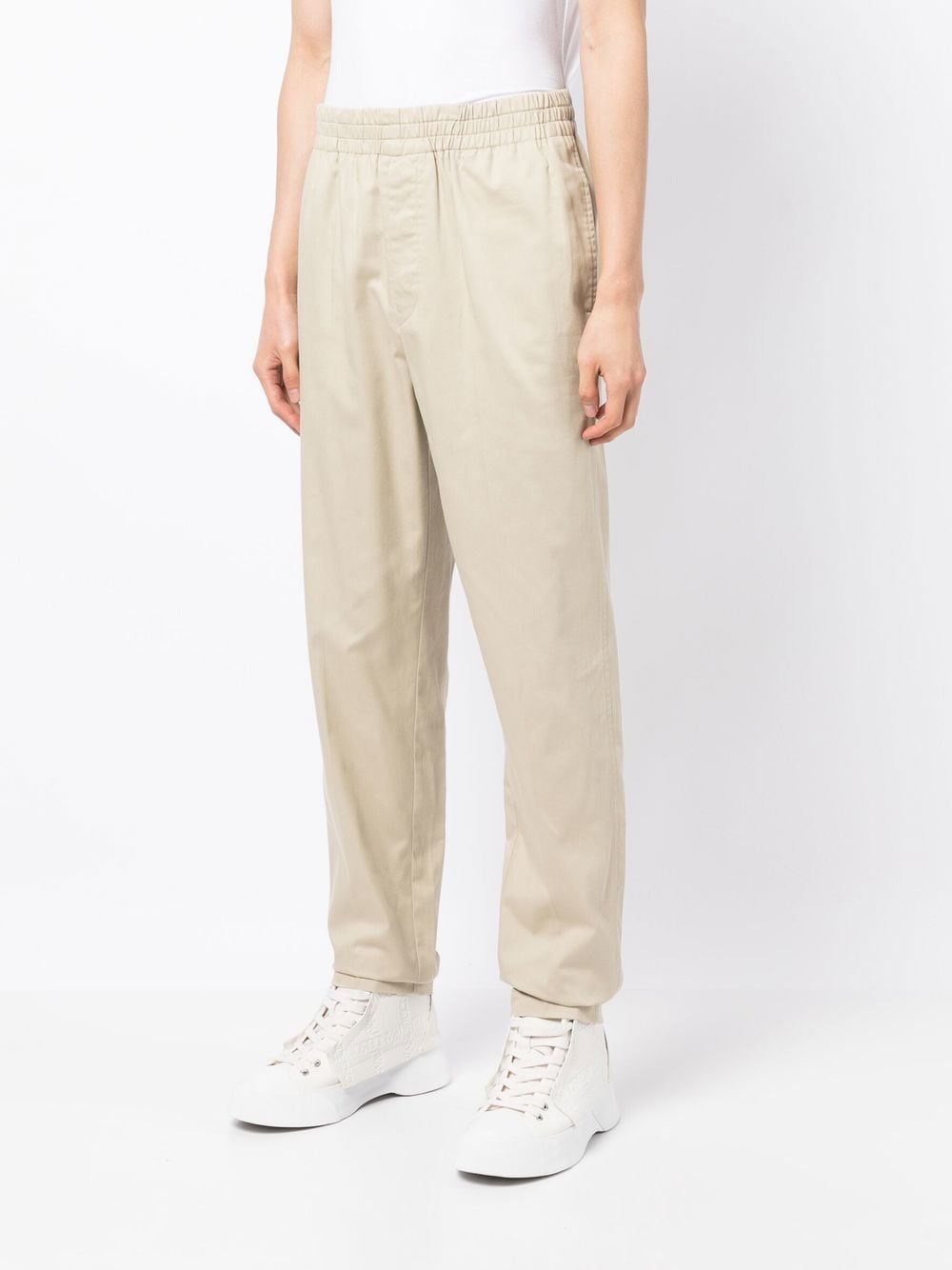 Shop Isabel Marant Cotton Tapered-trousers In Neutrals