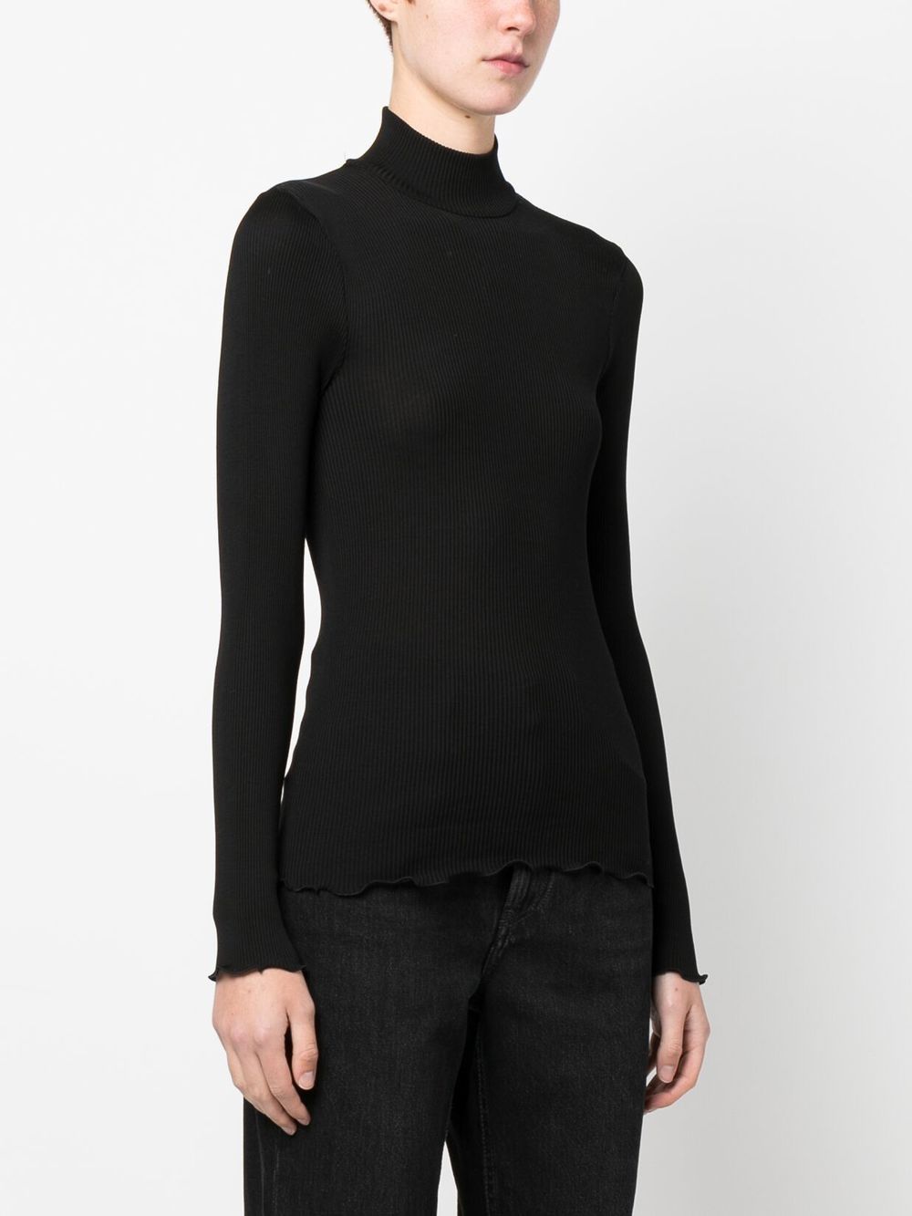 Shop Givenchy Scallop-edge Roll Neck Jumper In Black