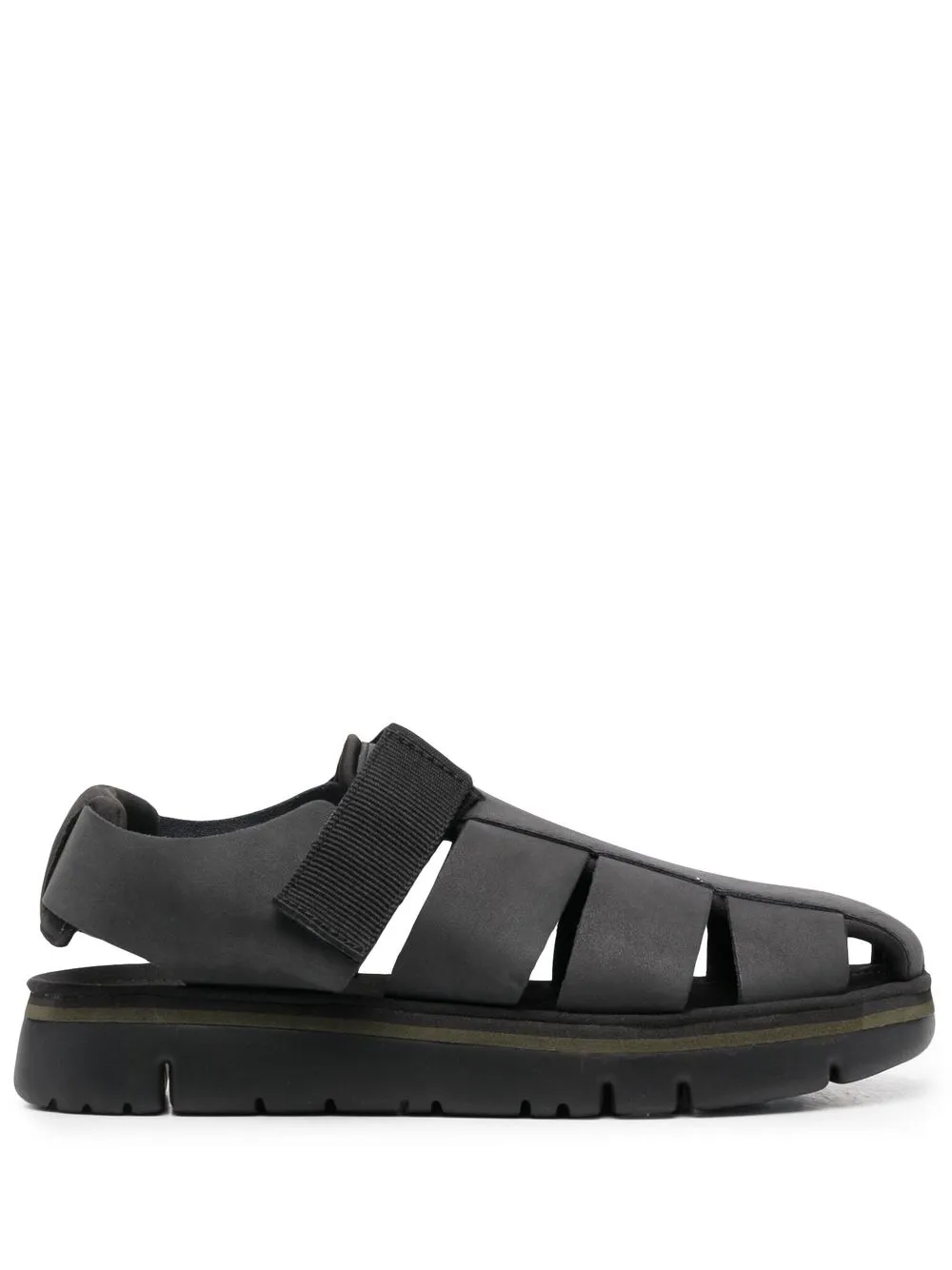 Camper strap fastenting chunky sole sandals | Black | Image 1