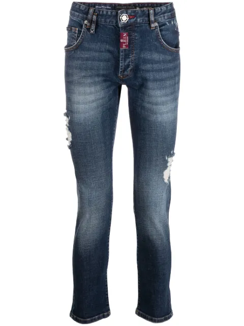 Philipp Plein dark-wash logo-plaque jeans