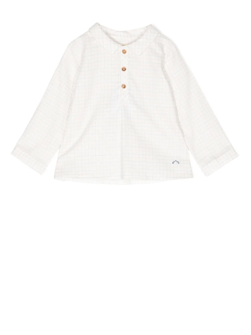 

NANOS check pattern polo shirt - White