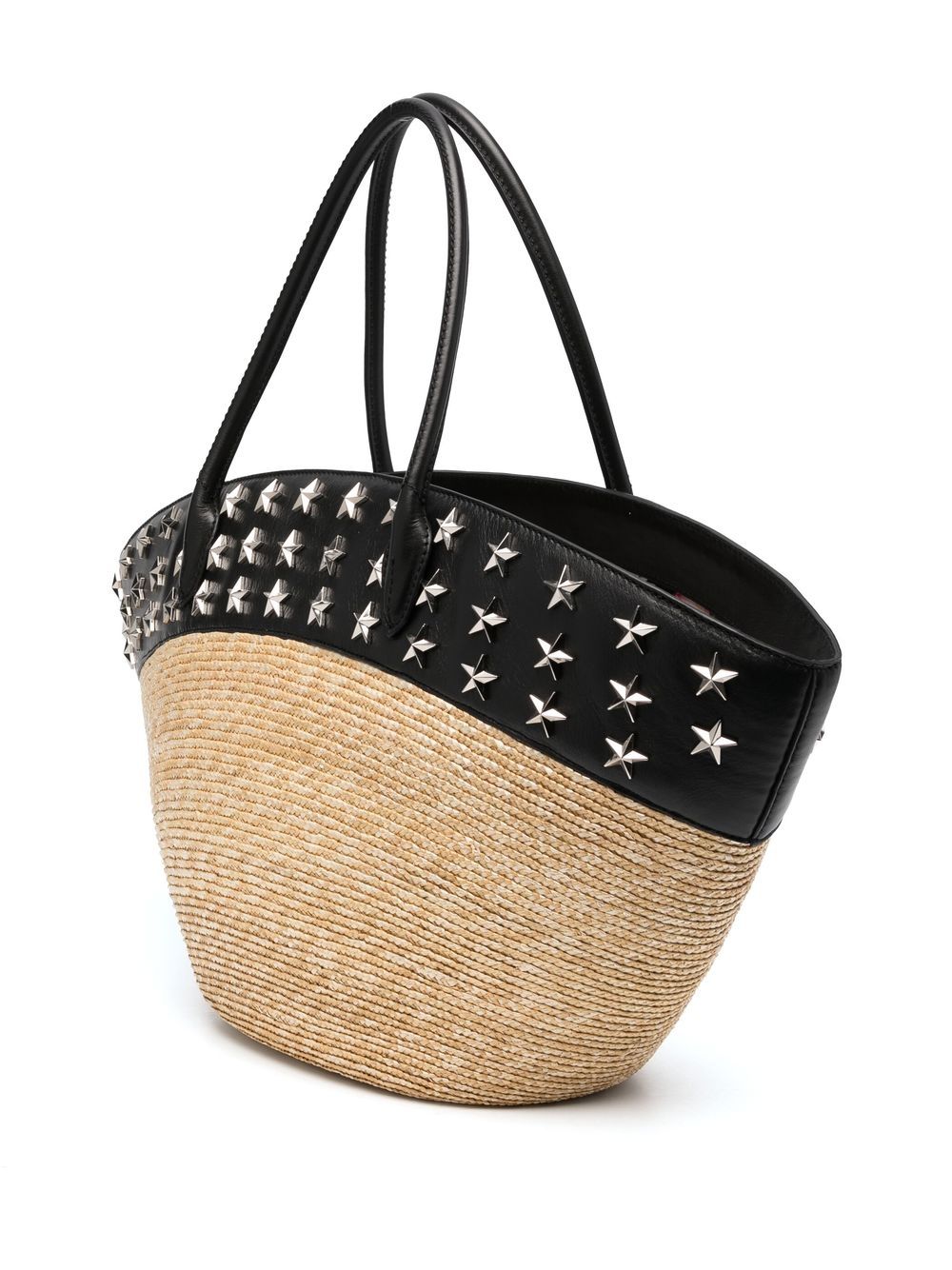 Shop Philipp Plein Logo-embroidered Raffia Tote Bag In Neutrals