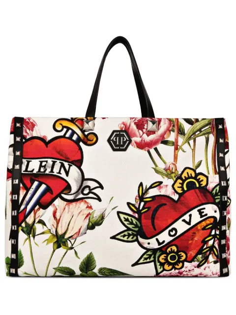 Philipp Plein Love canvas tote bag