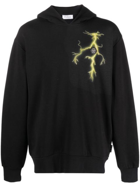 Philipp Plein gothic-print rhinestone-embellished hoodie Men