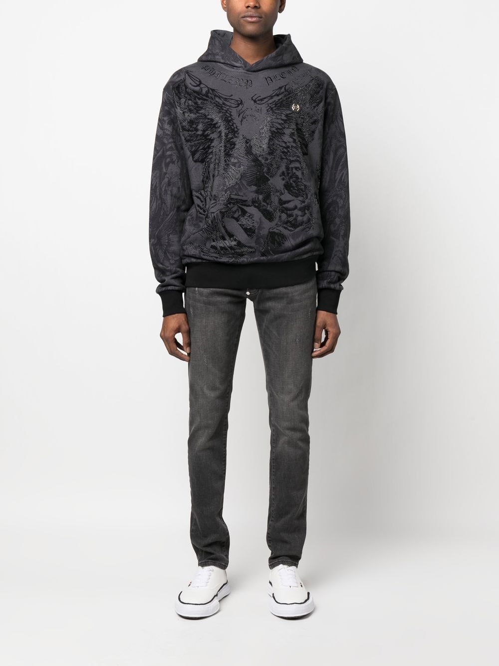 Philipp Plein Hoodie met print - Zwart