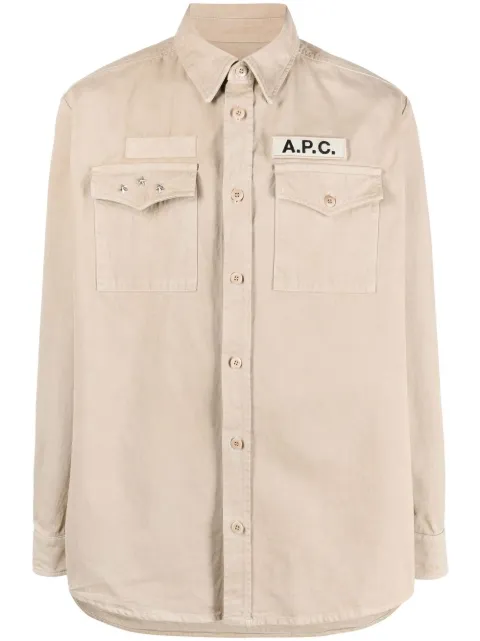 A.P.C. camisa con estampado militar
