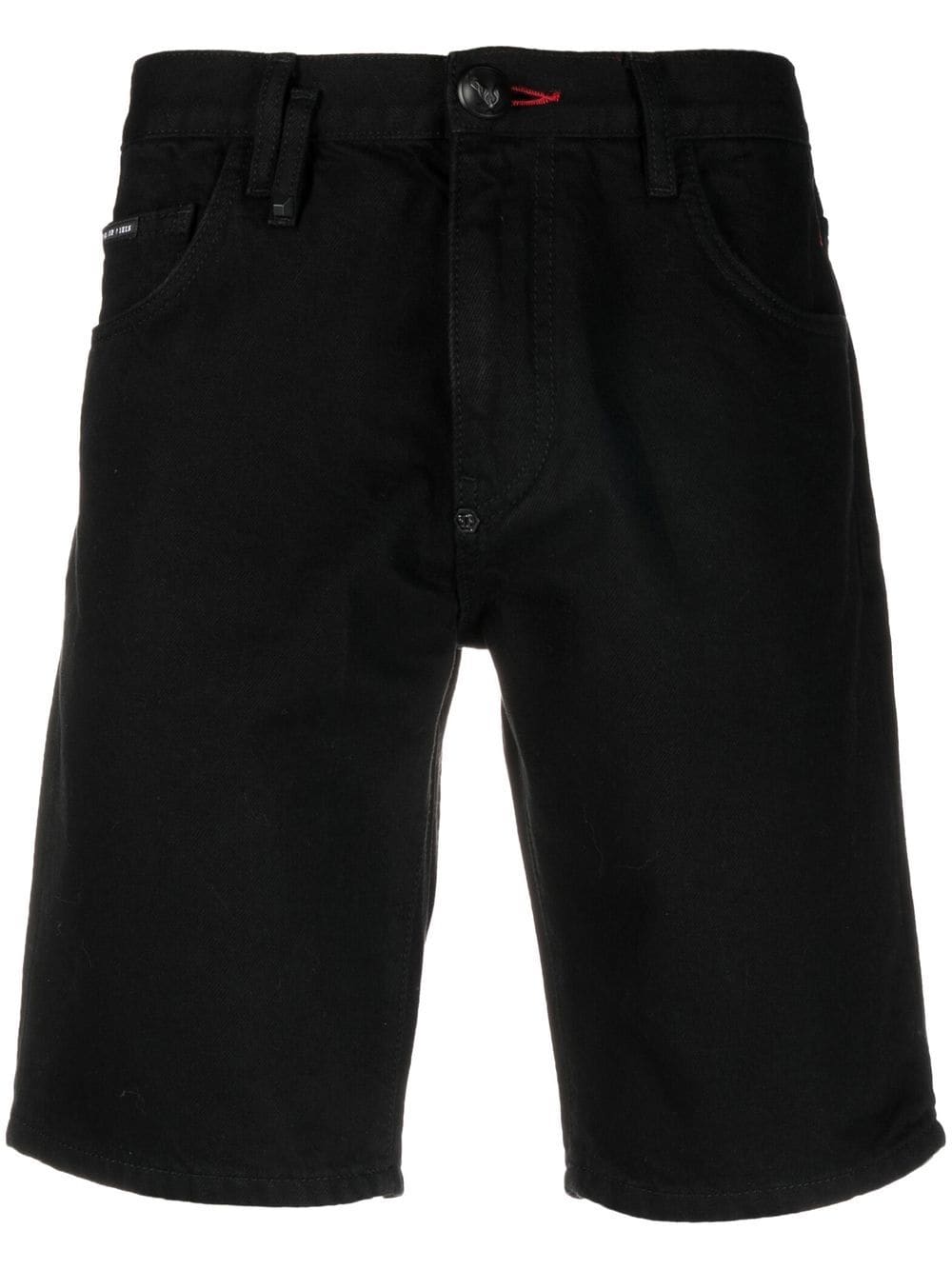 Mens black online denim shorts