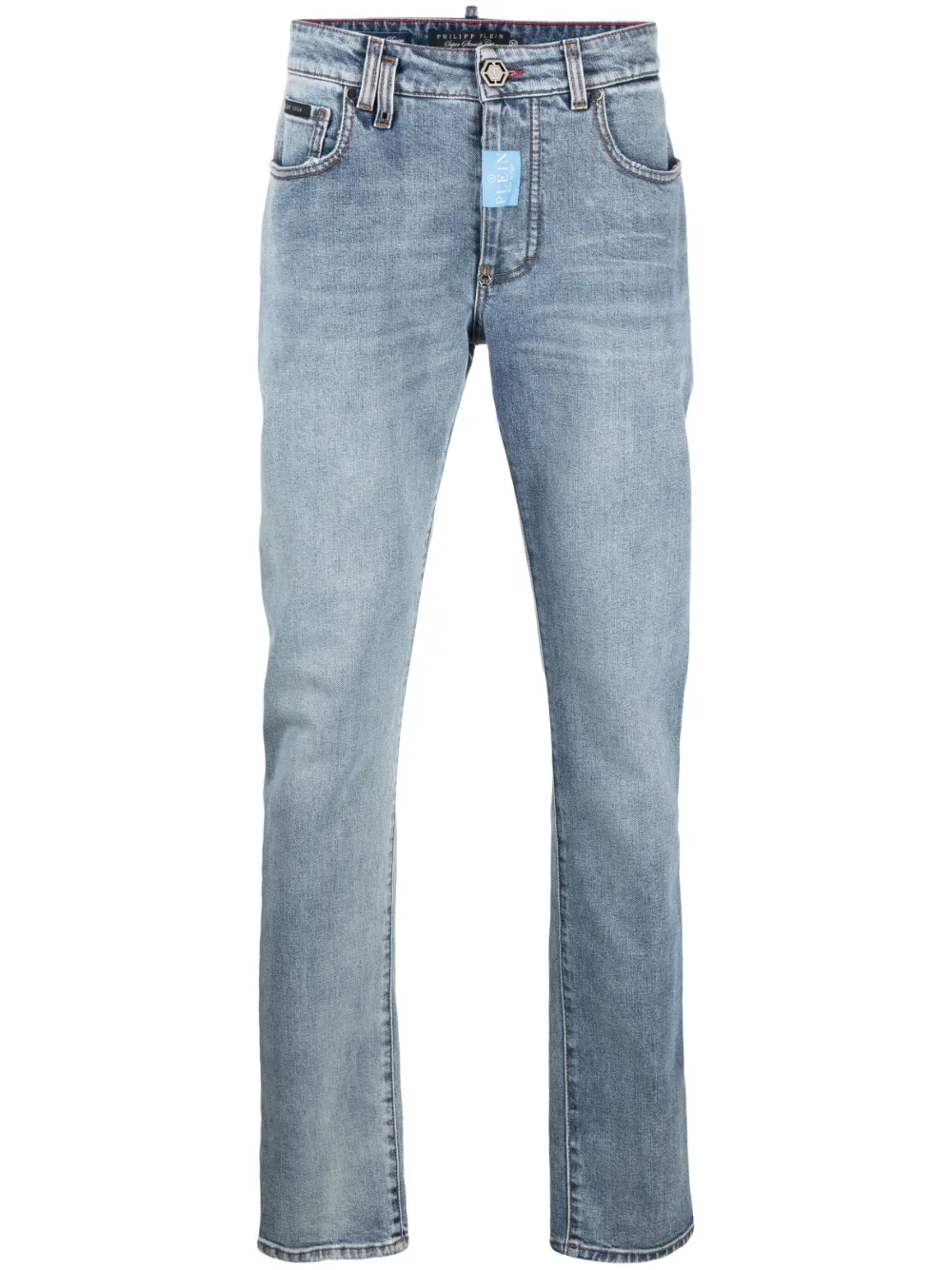 Philipp Plein logo-plaque straight-cut jeans | Blue | Image 1