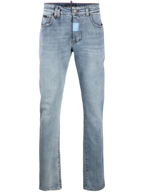 Philipp Plein jeans rectos con placa del logo