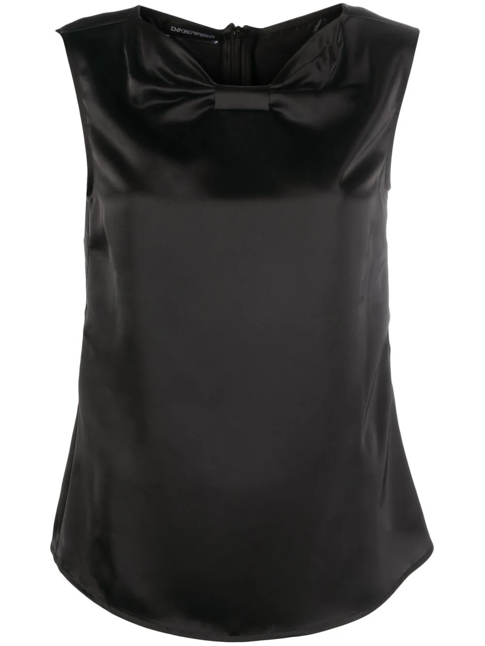 

Emporio Armani ruched satin vest - Black