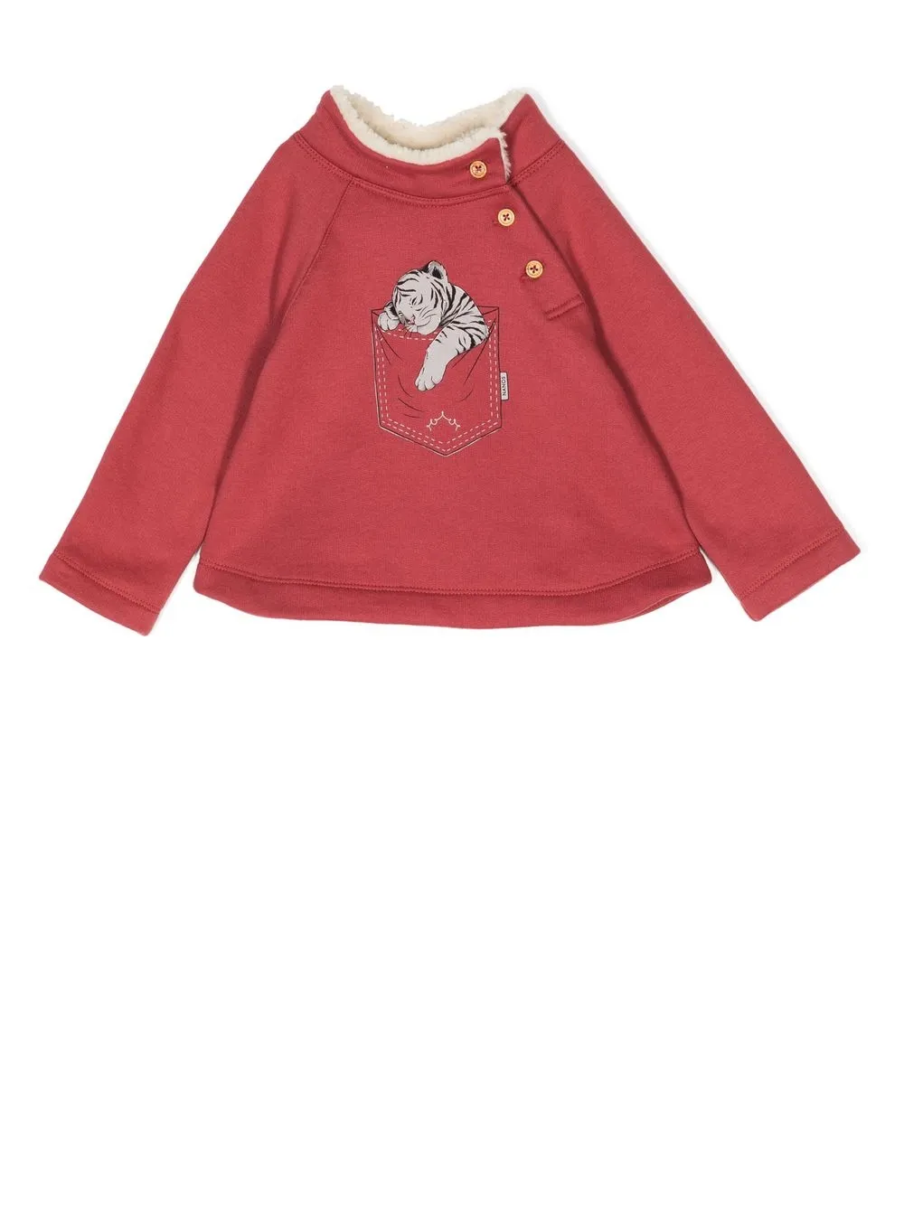 

NANOS shearling-detail graphic print sweatshirt - Red