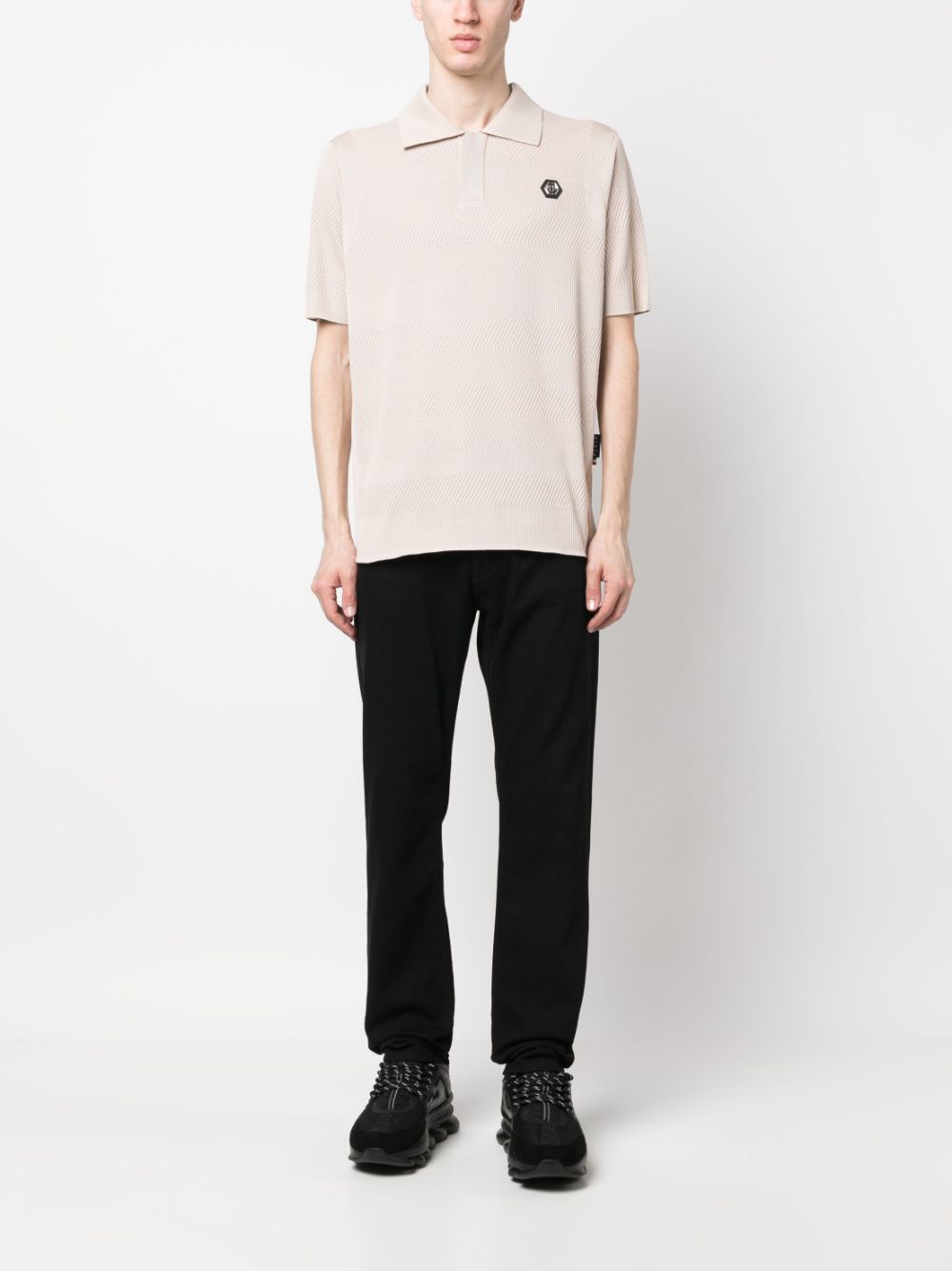 Philipp Plein Zijden poloshirt - Beige