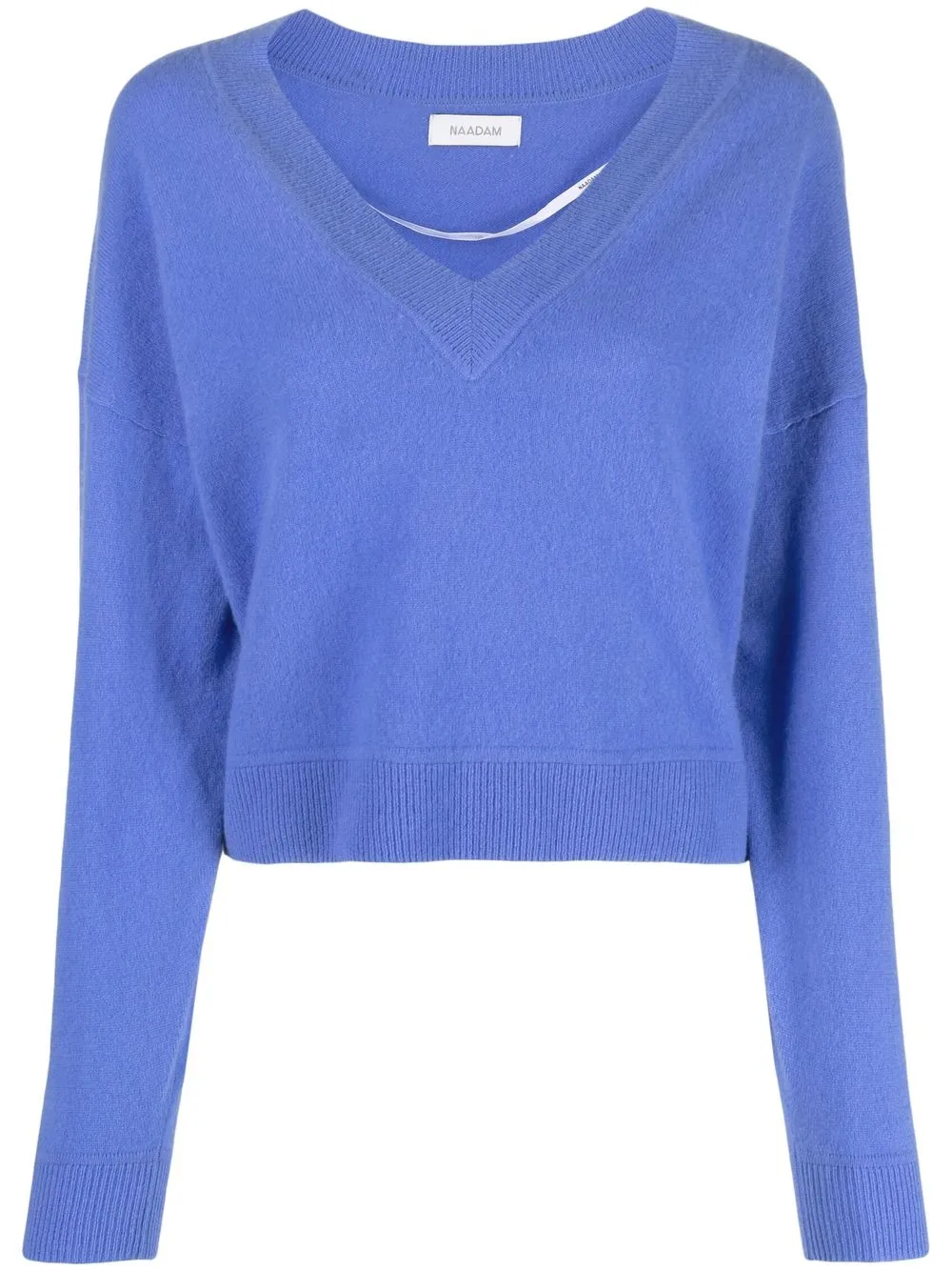 

NAADAM V-neck cropped cashmere jumper - Blue