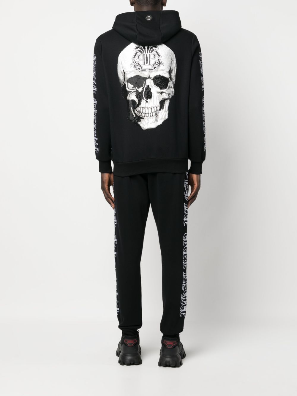 Shop Philipp Plein Gothic-print Trousers Set In Black