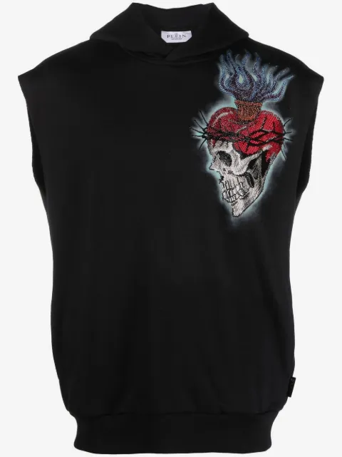 Philipp Plein Love Tattoo sleeveless hoodie