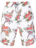 Philipp Plein Love linen shorts - White