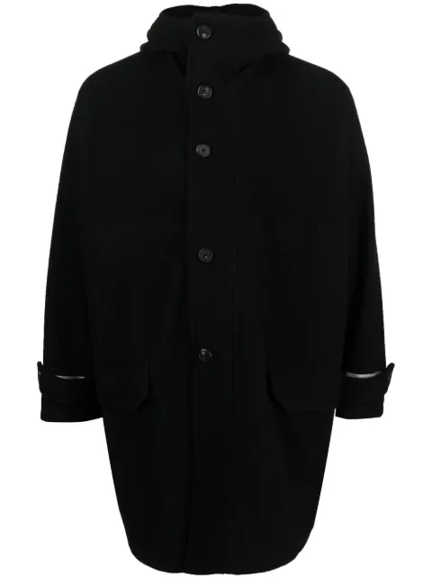 The Gigi hooded single-breasted wool coat