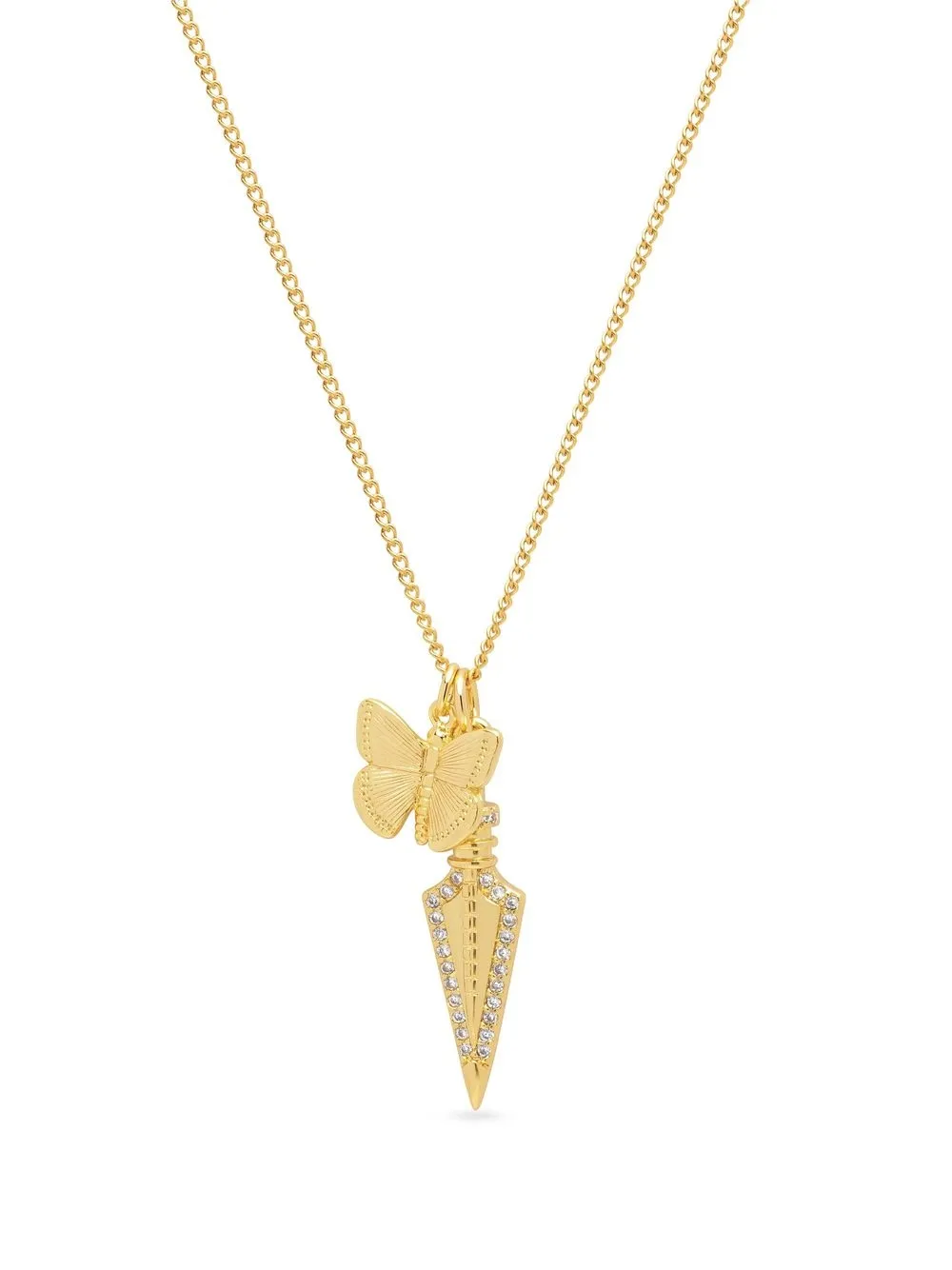 Nialaya Jewelry Dagger And Butterfly Pendant Necklace In Gold