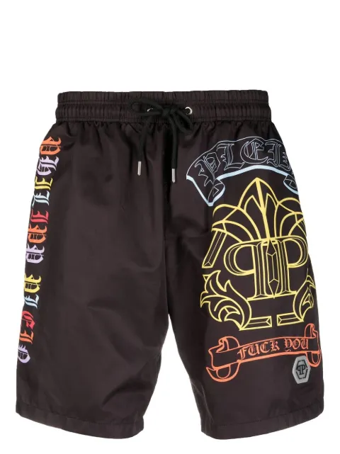 Philipp Plein logo-print swim shorts 