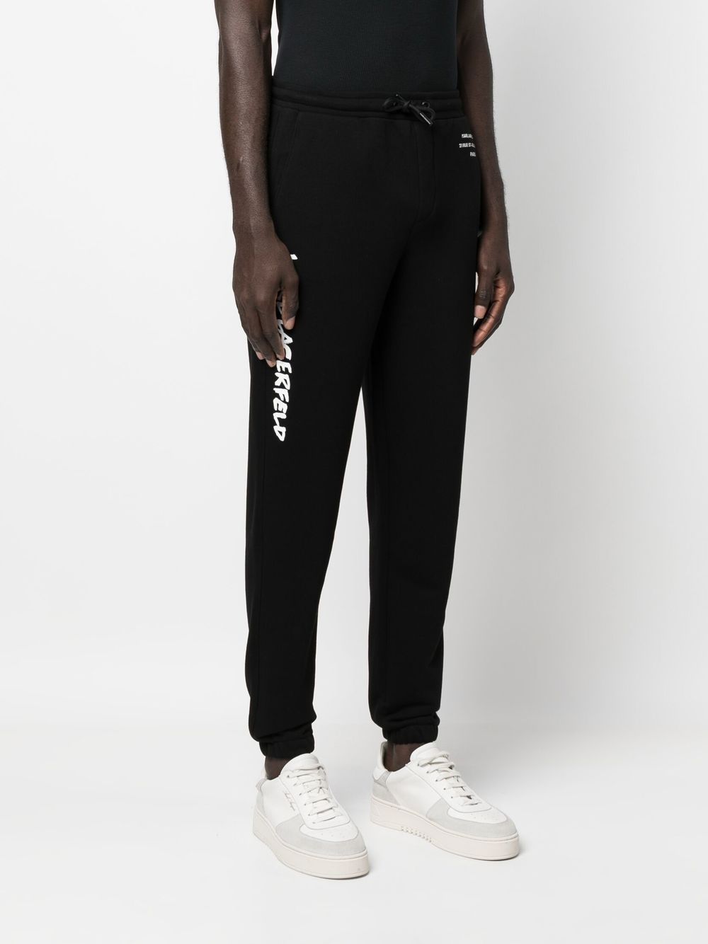 Shop Karl Lagerfeld Logo-print Track Pants In Black