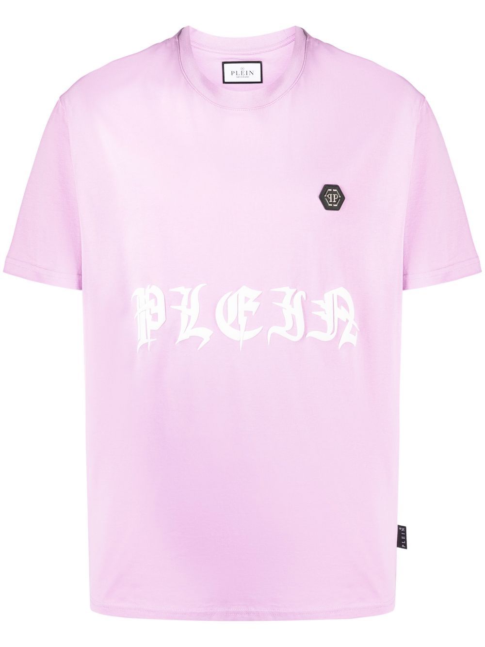 Philipp Plein Gothic-print Logo Cotton T-shirt In Violett