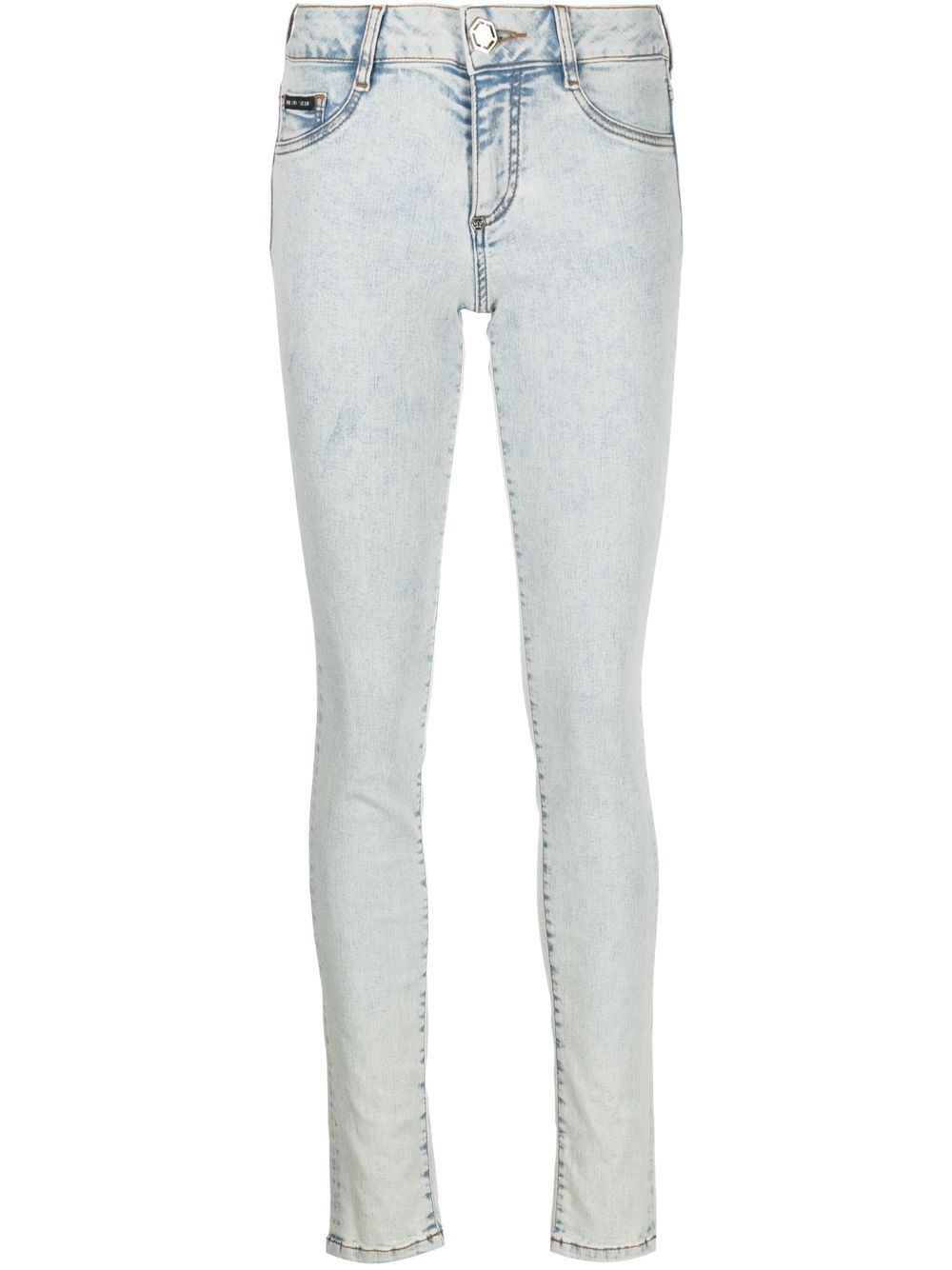 Philipp Plein High-rise Skinny-cut Jeans In Blue