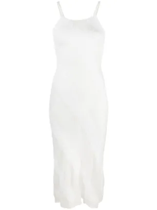 Gimaguas Fuzzy Knitted Slip Dress | White | FARFETCH AO