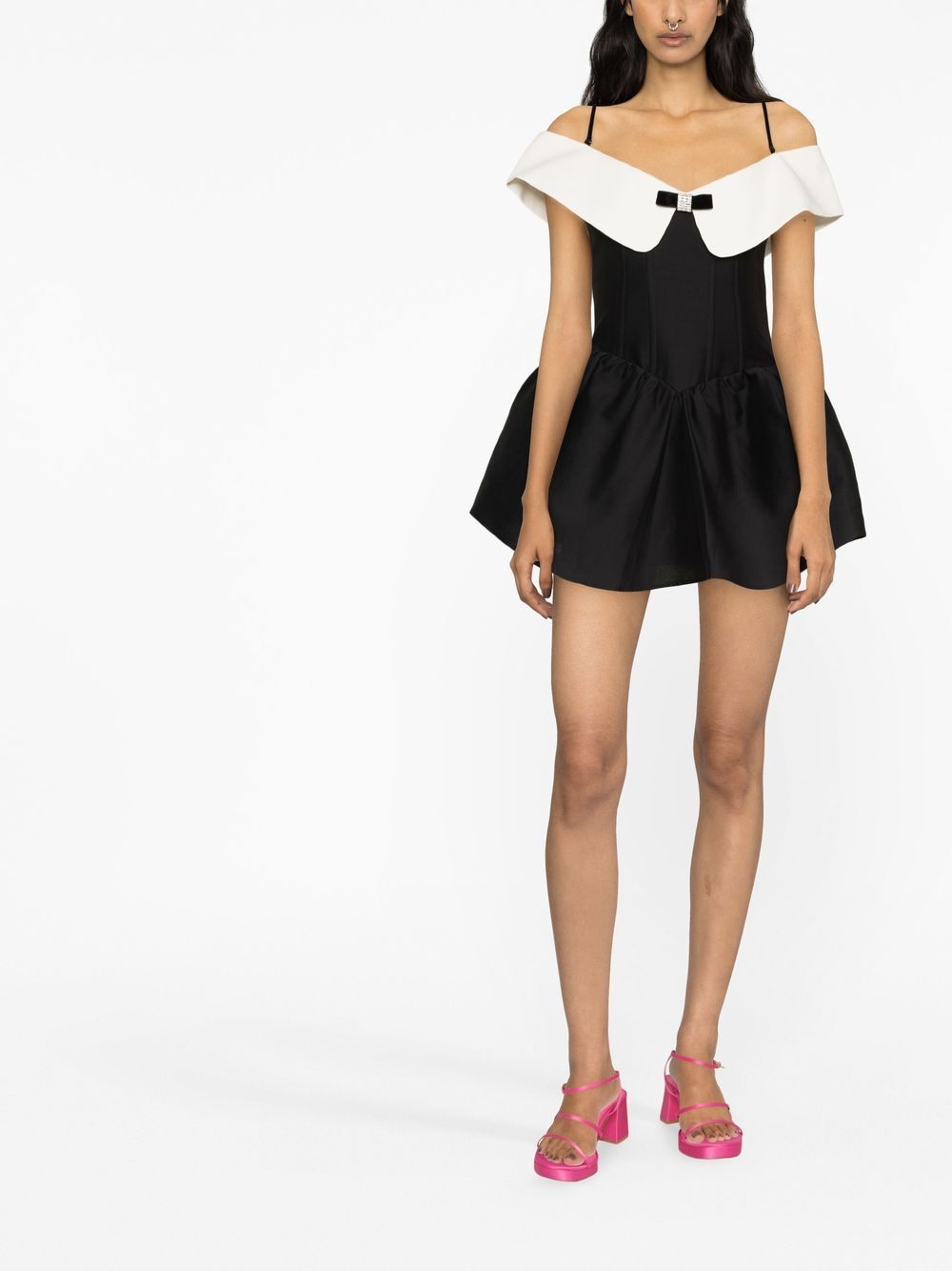 SHUSHU/TONG Off-shoulder mini-jurk - Zwart