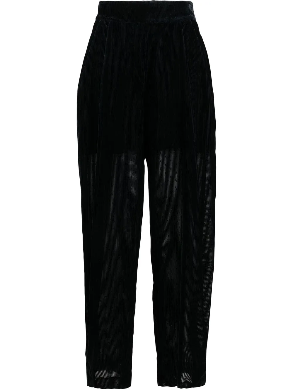 

Emporio Armani draped wide-leg velvet trousers - Black