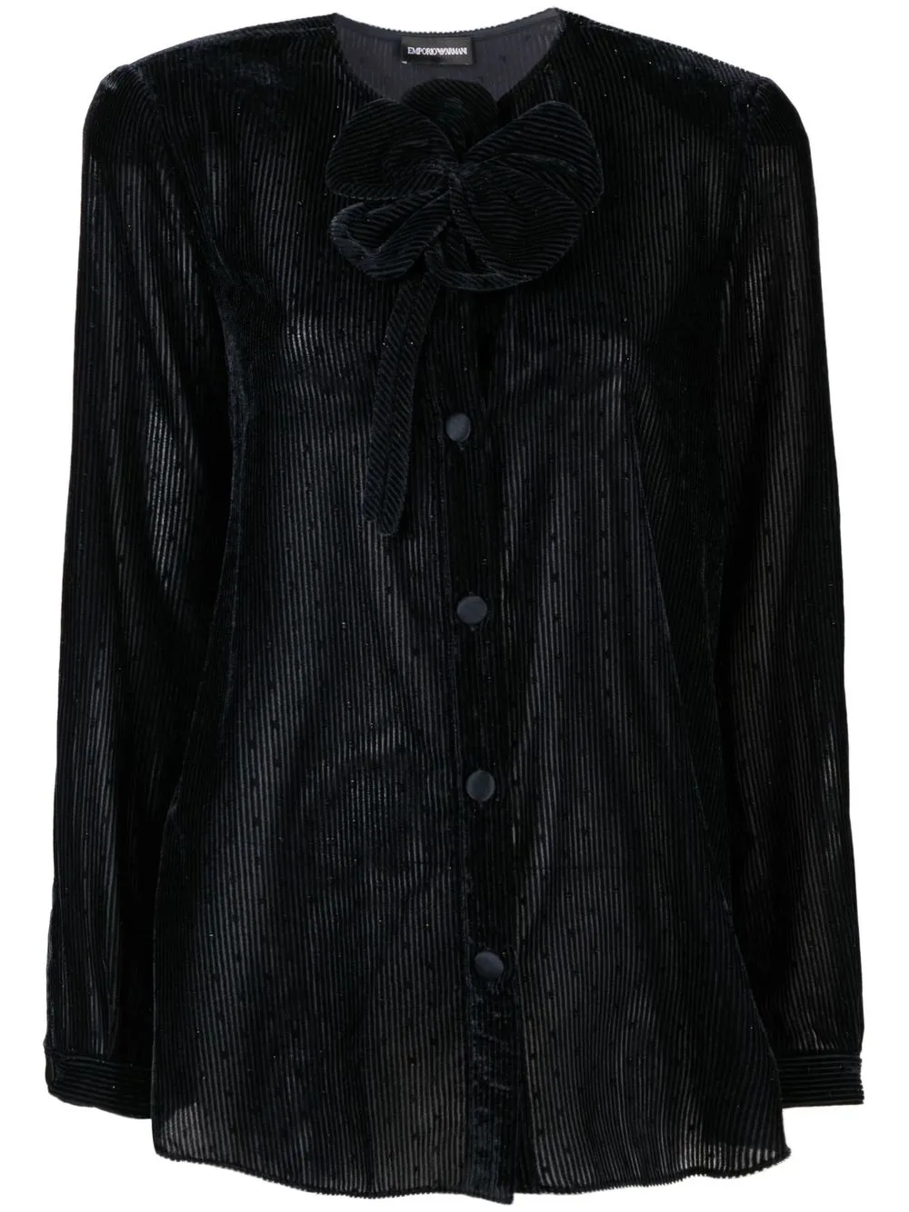 

Emporio Armani ribbed long-sleeve shirt - Blue