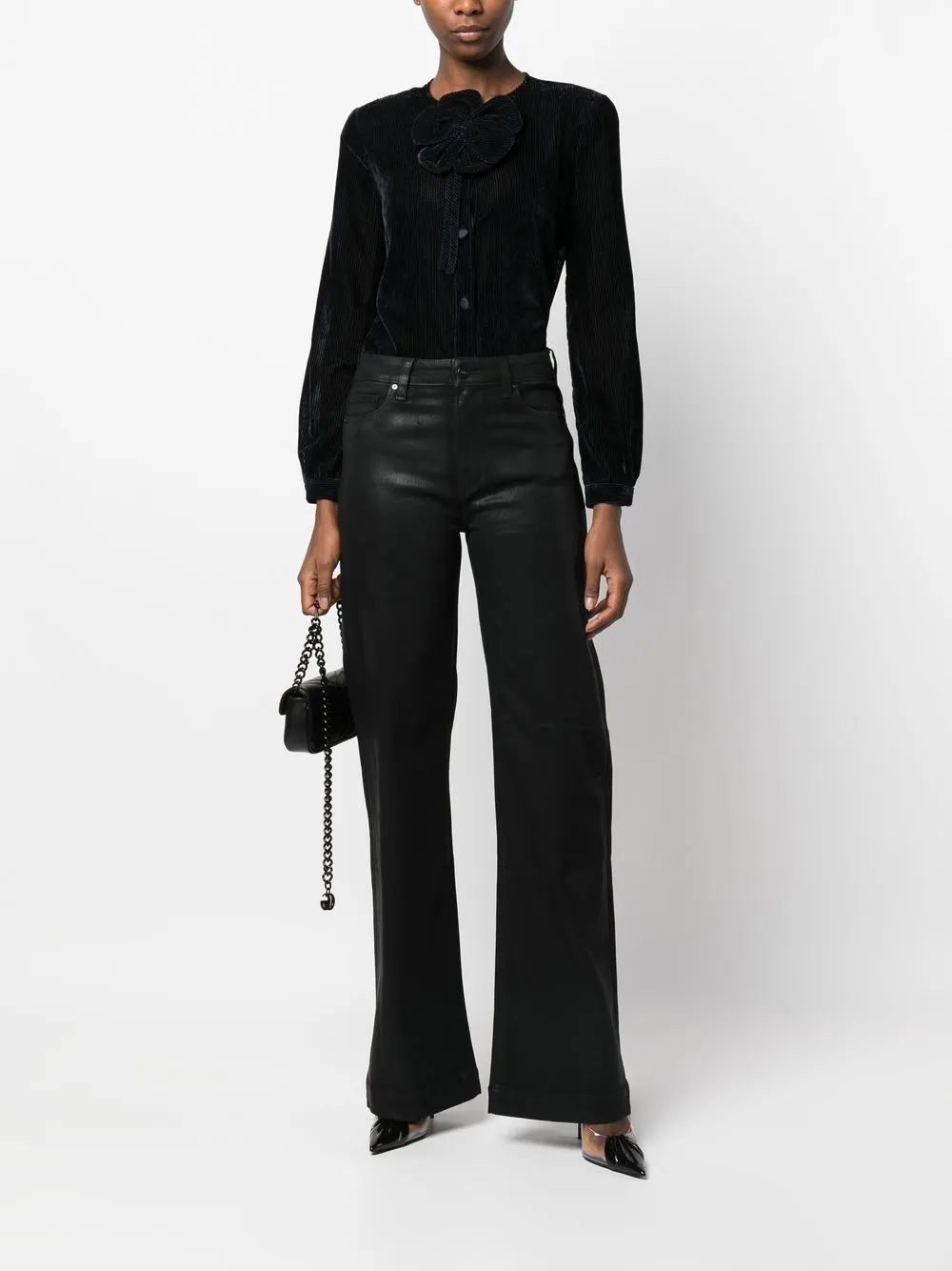 Emporio Armani Geribbelde blouse - Blauw