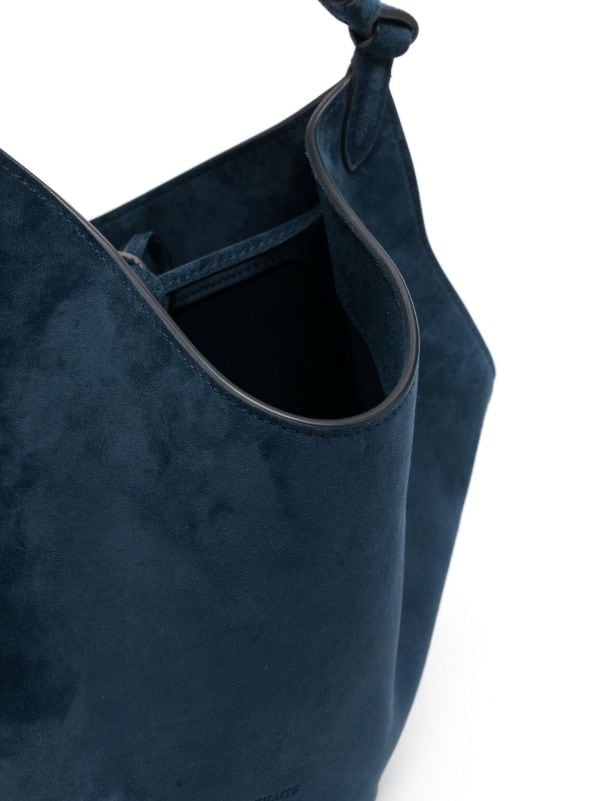 Navy suede tote outlet bag