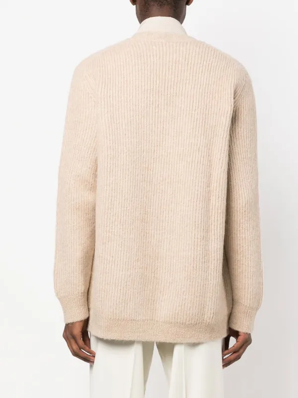 Maison Margiela V-neck alpaca-blend Cardigan | Neutrals | FARFETCH