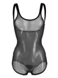 Wolford tulle mesh shape wear bodysuit - Black