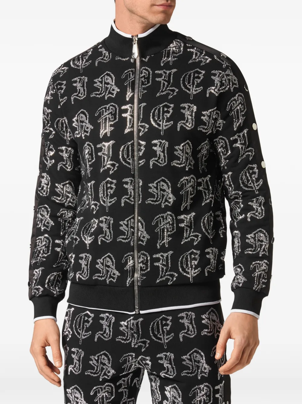 Philipp Plein Twee Gothic Plein trainingspakken met rits Zwart