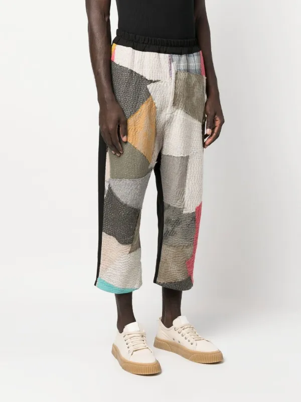 By Walid パッチワーク クロップドパンツ | ニュートラル | FARFETCH JP