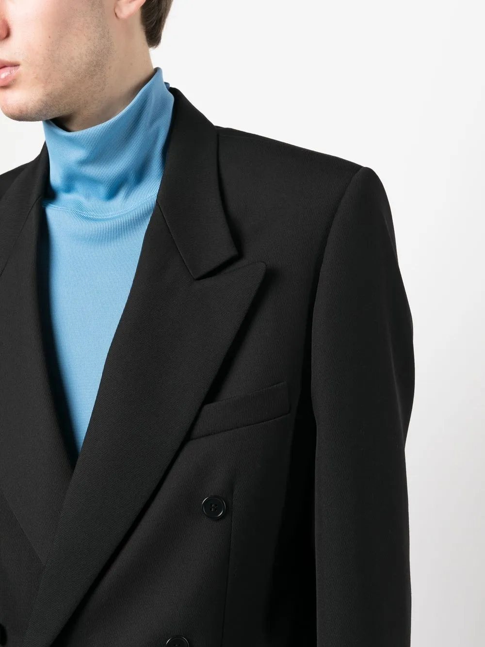 Botter Double-breasted Blazer In Black