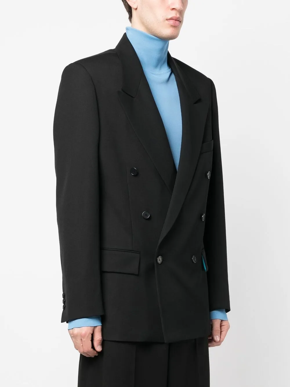 Botter Double-breasted Blazer In Black