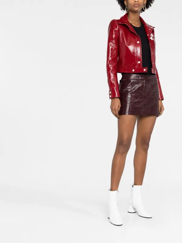 Courrèges Patent Pencil Mini Skirt | Purple | FARFETCH
