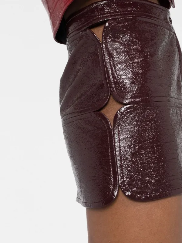 Courrèges Patent Pencil Mini Skirt | Purple | FARFETCH