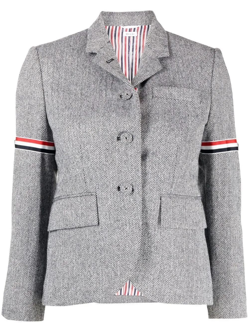 

Thom Browne contrasting-stripe detail blazer - Grey